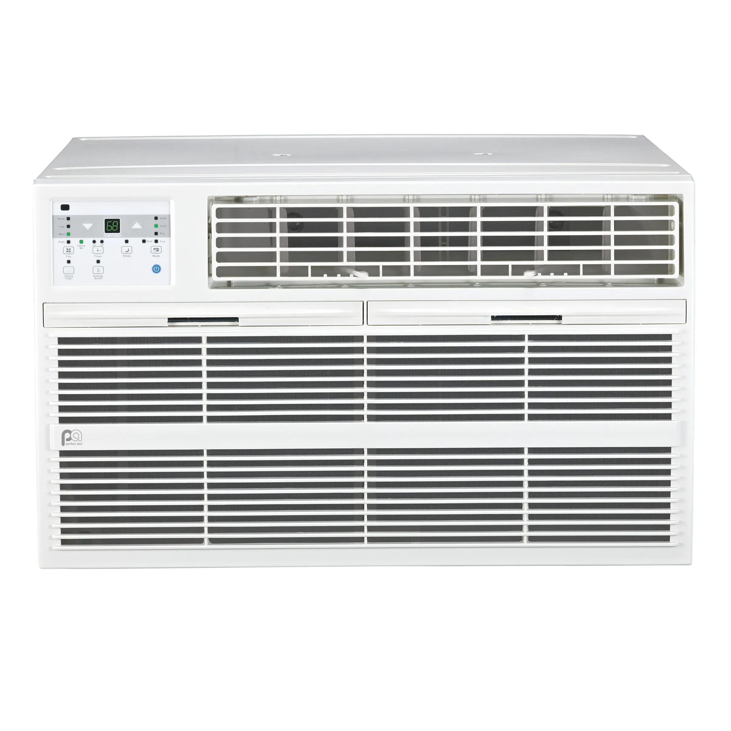 10,000 BTU 230V Through-the-Wall Air Conditioner with 10,600 BTU Electric Heater, Follow-Me Remote Control