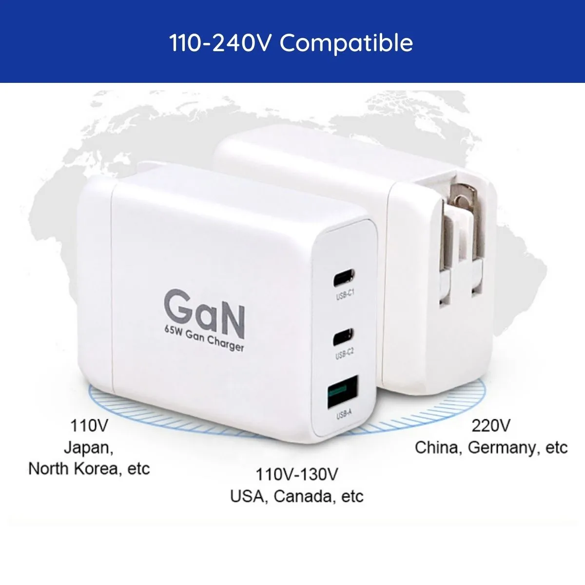 65W Gan Charger, Travel Plug Converter