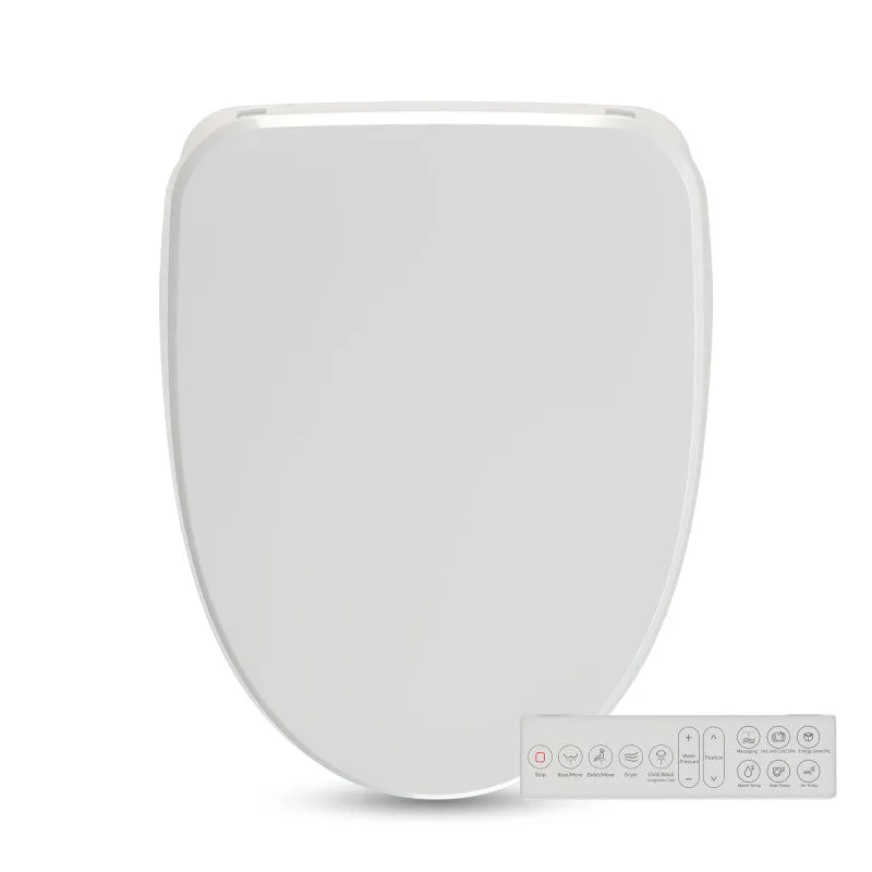 ANZZI Lunar Elongated Smart Electric Bidet Toilet Seat with Remote Control, Heated Seat, Air Purifier, and Deodorizer