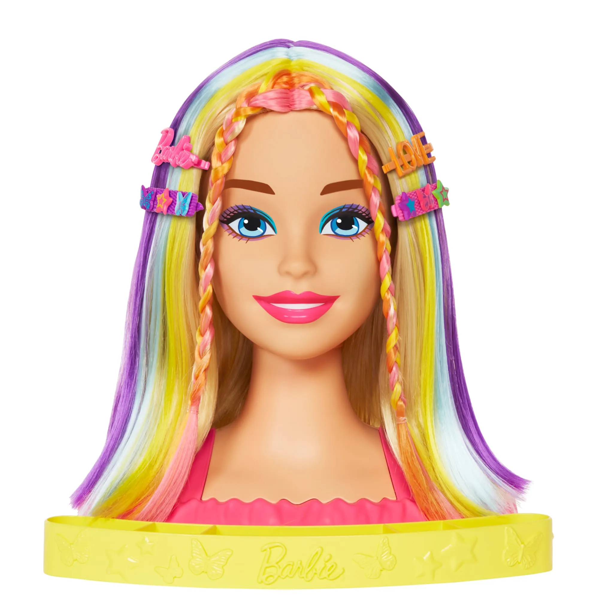 Barbie Deluxe Styling Head, Barbie Totally Hair, Blonde Rainbow Hair