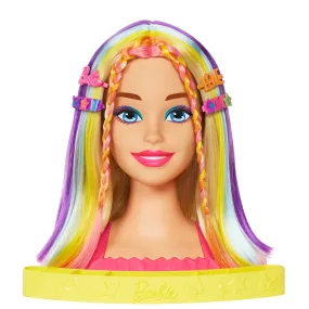 Barbie Deluxe Styling Head, Barbie Totally Hair, Blonde Rainbow Hair