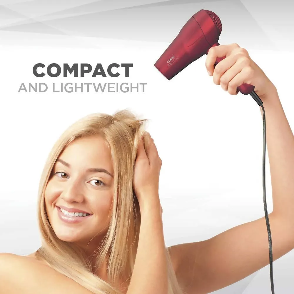 Conair MiniPRO Tourmaline Ceramic Hair Dryer with Folding Handle (Red) - C-263SR