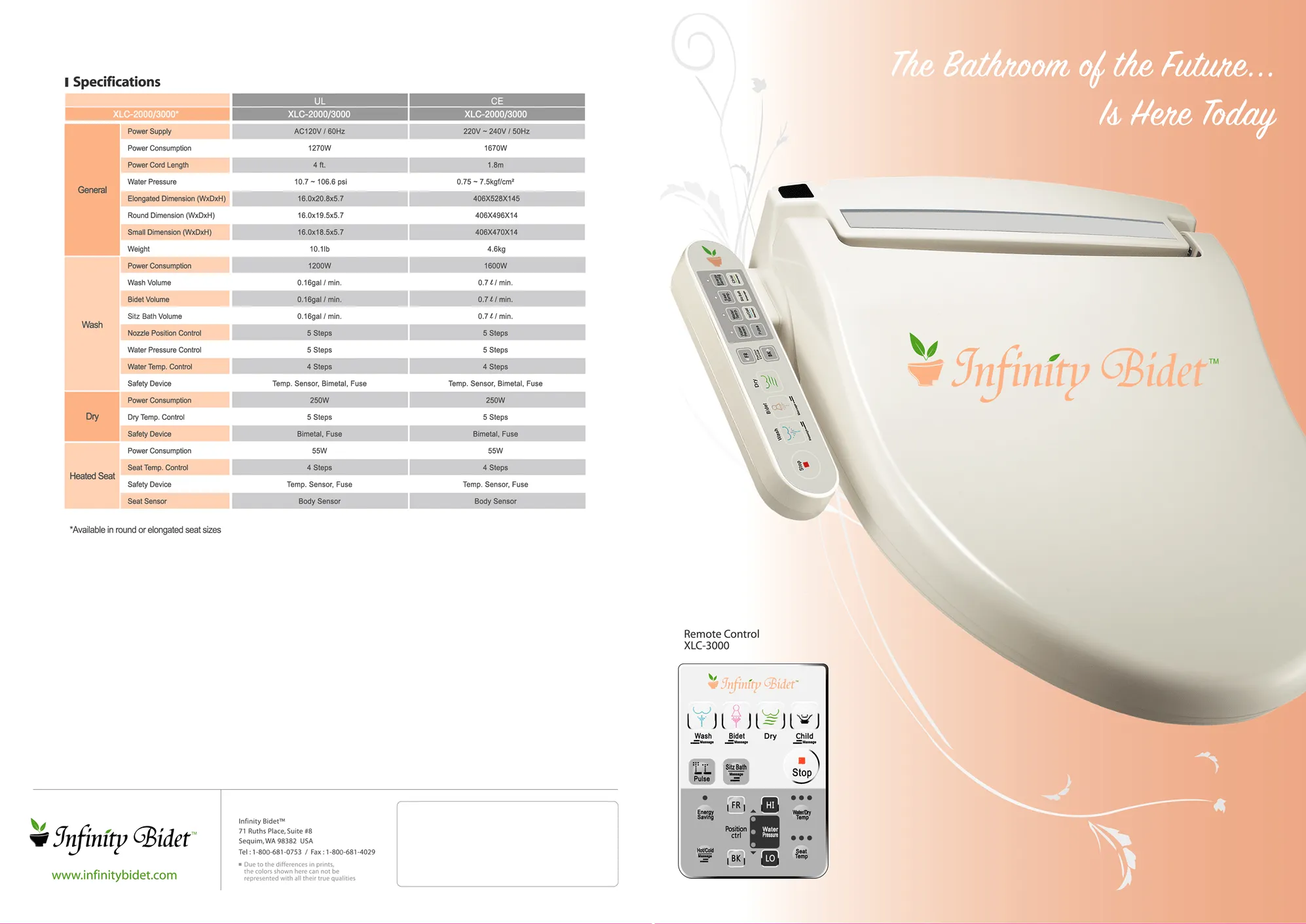 Infinity XLC-3000 Bidet Toilet Seat