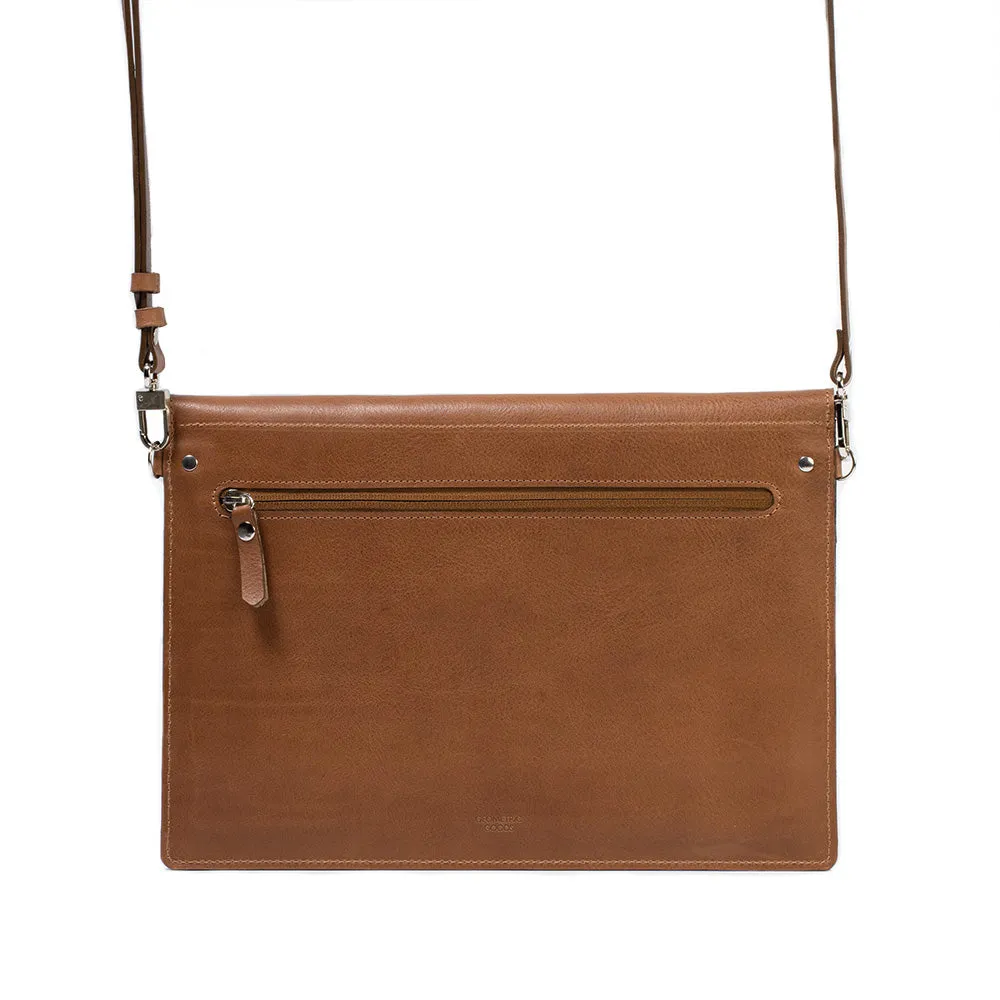 Leather Bag for MacBook with a pocket for iPad