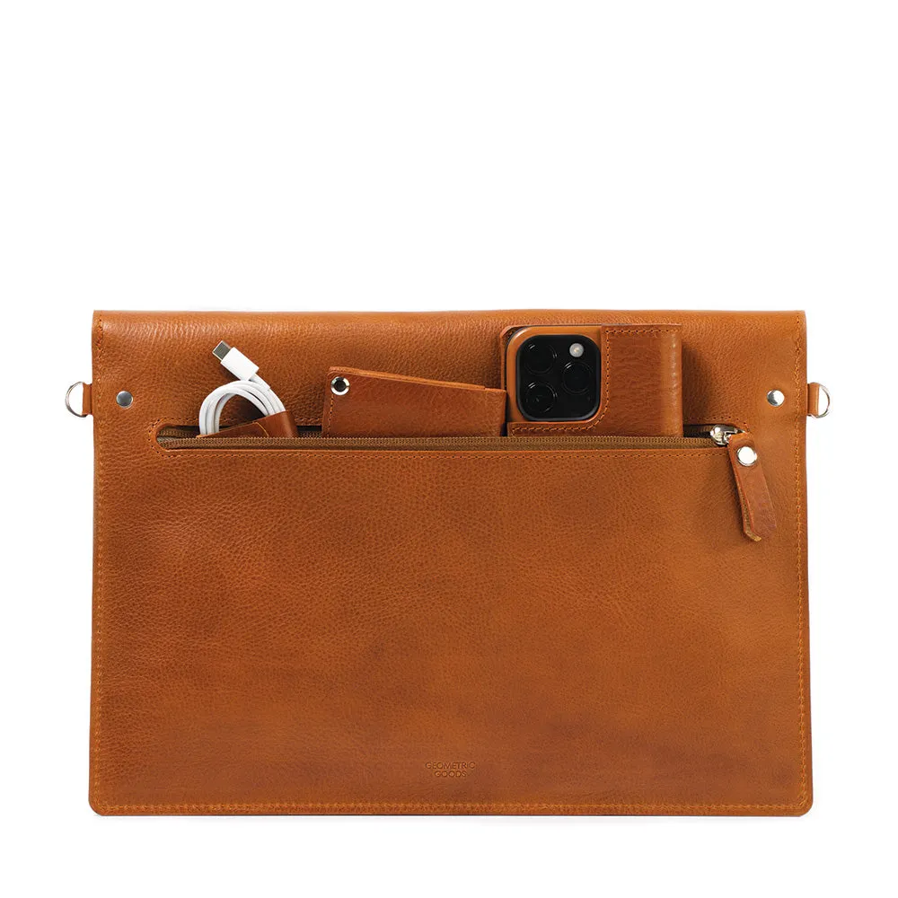 Leather Bag for MacBook with a pocket for iPad