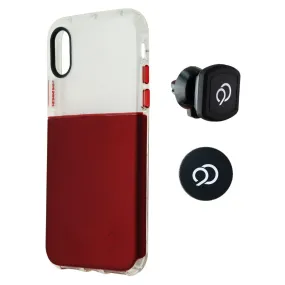 Nimbus9 Ghost Series Magnetic Mount Case for iPhone Xs and iPhone X - Red/Clear