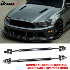 Universal 8-10.6" Gunmetal  Front Bumper Lip Spoiler Strut Rod Support