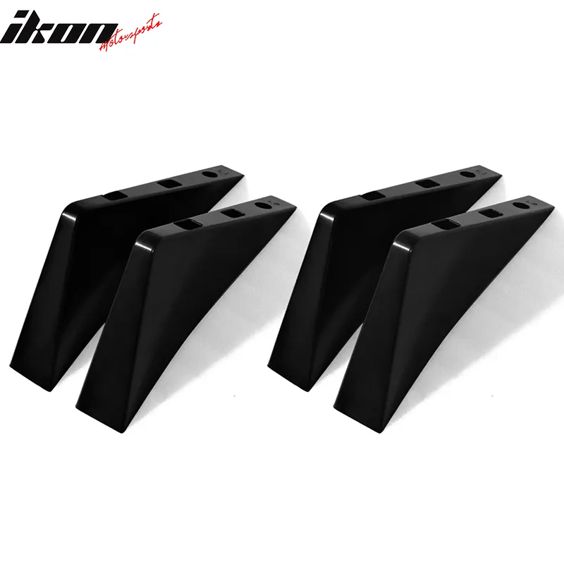 Universal Unpainted Rear Bumper Lip Lower Diffuser Shark Fins ABS 4PC